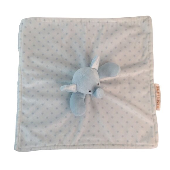 Blankets & Beyond Blue Elephant Lovey Star Print Baby Security Blanket - Picture 3 of 7